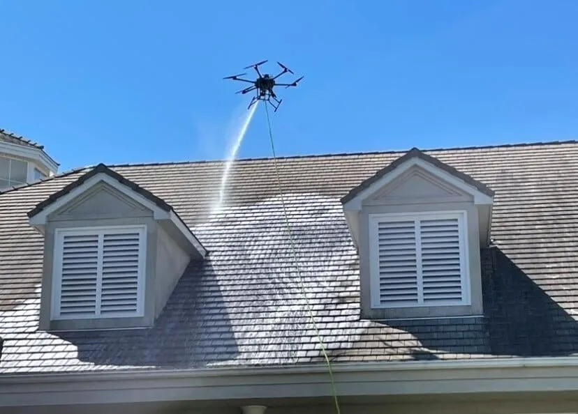 A modern home being cleaned without ladders